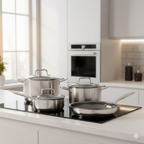 Bộ nồi chảo Grandx GX605 NOBLE 2 Ảnh bộ nồi chảo Grandx GX605 NOBLE