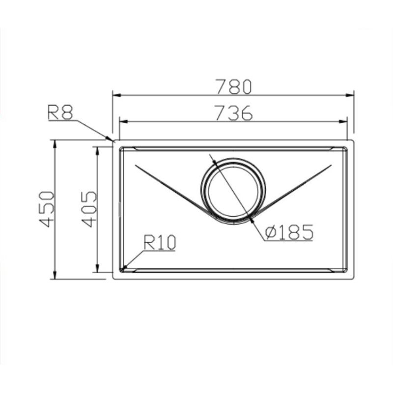 Kích thước chậu rửa bát GrandX GX7845V Kích thước chậu rửa bát GrandX GX7845V