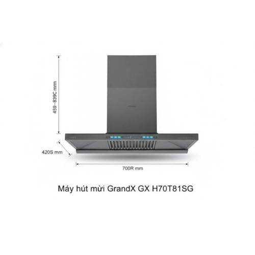 Máy hút mùi GrandX GX H70T81SG 6 Kích thước máy hút mùi GrandX GX H70T81SG