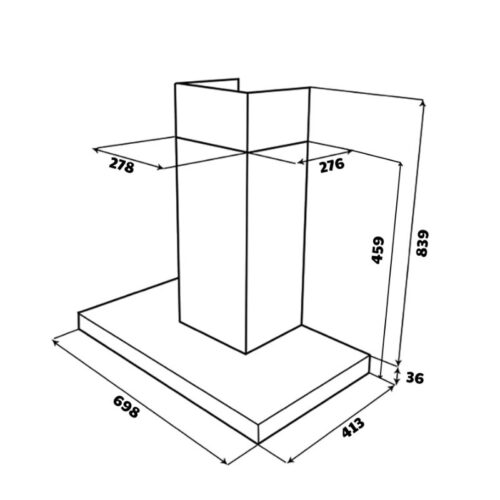 Máy hút mùi áp tường GrandX GX H70T81G 3 kich thuoc may hut mui ap tuong grandx gx h70t81g